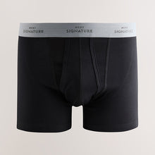 Load image into Gallery viewer, Black Blue/Grey Waistband Signature Trunk Boxers
