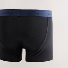 Load image into Gallery viewer, Black Blue/Grey Waistband Signature Trunk Boxers
