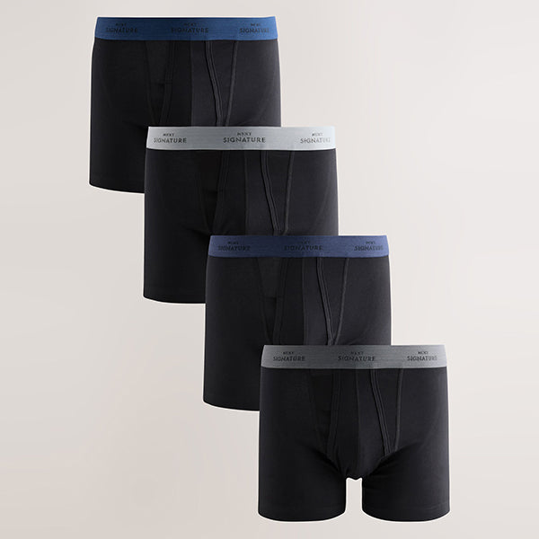 Black Blue/Grey Waistband Signature Trunk Boxers