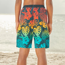 Load image into Gallery viewer, Blue Palm Dip Dye Board Swim Shorts (3-12yrs)
