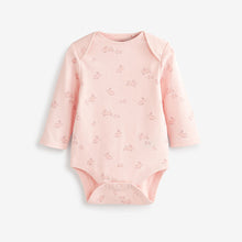 Load image into Gallery viewer, Pink/White Bunny 4 Pack Baby Long Sleeve Bodysuits (0mth-18mths)
