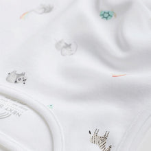 Load image into Gallery viewer, White Bright Animal 4 Pack Baby Vest Bodysuits (0mth-18mths)
