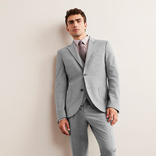 Load image into Gallery viewer, Light Grey Skinny Flannel Fabric Suit Jacket
