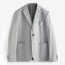 Load image into Gallery viewer, Light Grey Skinny Flannel Fabric Suit Jacket
