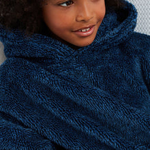 Load image into Gallery viewer, Navy Soft Touch Fleece Hooded Blanket (3-13yrs)
