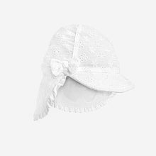 Load image into Gallery viewer, White Broderie Legionnaire Baby Hat (0mths-18mths)
