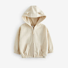 Load image into Gallery viewer, Oatmeal Cream Zip Through Hoodie (3mths-5yrs)
