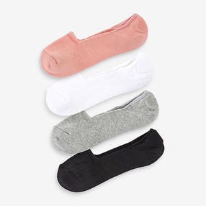 Mixed Cushion Sole Invisible Trainer Socks 4 Pack