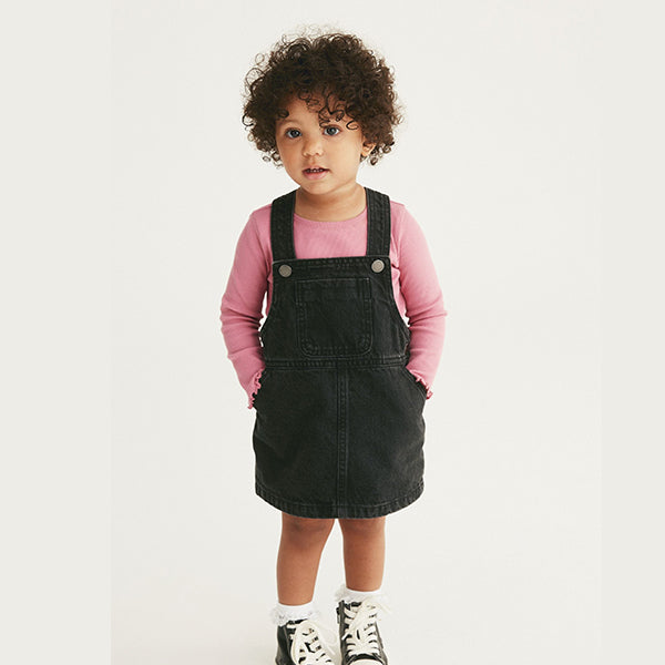 Black Denim Pinafore Dress (3mths-6yrs)