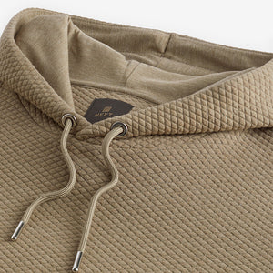 Light Stone Hooded Textured Overhead Hoodie