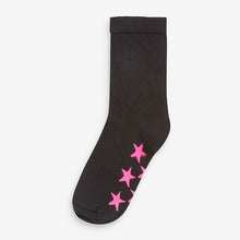 Load image into Gallery viewer, Black Stars 7 Pack Cotton Rich Socks (Older Boys)

