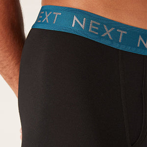 Black Signature Textured Waistband Modal 4 Pack A-Front Boxers