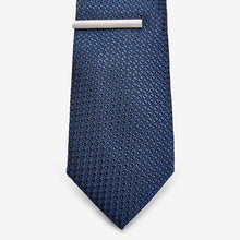 Load image into Gallery viewer, Navy Blue Textured Tie and Clip
