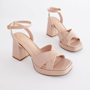 Nude Forever Comfort® Flare Platform Sandals