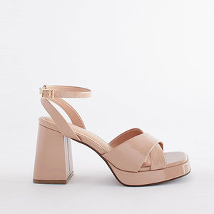 Nude Forever Comfort® Flare Platform Sandals