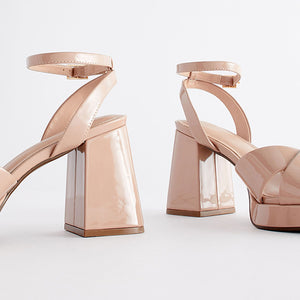 Nude Forever Comfort® Flare Platform Sandals