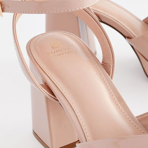 Nude Forever Comfort® Flare Platform Sandals