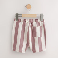 Load image into Gallery viewer, Burgandy Stripe/Charcoal Grey/Cement Jersey 100% Cotton Shorts 3 Pack (3mths-6yrs)
