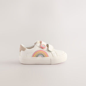 White Standard Fit (F) Touch Fasten Trainers