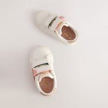 Load image into Gallery viewer, White Standard Fit (F) Touch Fasten Trainers
