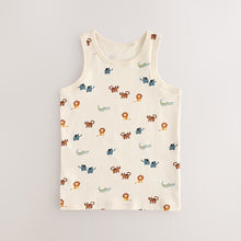 Load image into Gallery viewer, Mini Safari Print Cotton Vests 5 Pack (1.5-8yrs)
