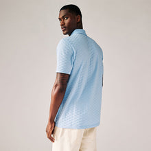 Load image into Gallery viewer, Light Blue Slim Fit Smart Quarter Zip Polo Shirt
