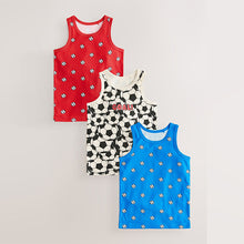 Load image into Gallery viewer, Red/Blue Football 100% Cotton Vests 3 Pack (1.5-10yrs)
