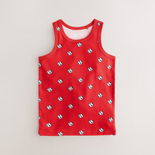 Load image into Gallery viewer, Red/Blue Football 100% Cotton Vests 3 Pack (1.5-10yrs)
