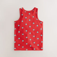 Load image into Gallery viewer, Red/Blue Football 100% Cotton Vests 3 Pack (1.5-10yrs)
