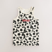 Load image into Gallery viewer, Red/Blue Football 100% Cotton Vests 3 Pack (1.5-10yrs)
