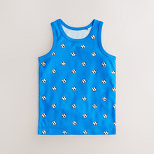 Load image into Gallery viewer, Red/Blue Football 100% Cotton Vests 3 Pack (1.5-10yrs)
