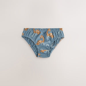 Blue Dinosaur 100% Cotton Printed Briefs 5 Pack