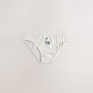 Blue Dinosaur 100% Cotton Printed Briefs 5 Pack