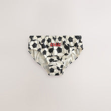 Load image into Gallery viewer, Red/Blue Football 100% Cotton Printed Briefs 5 Pack
