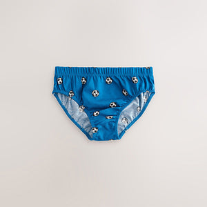 Red/Blue Football 100% Cotton Printed Briefs 5 Pack