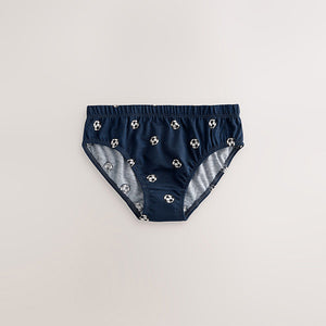 Red/Blue Football 100% Cotton Printed Briefs 5 Pack