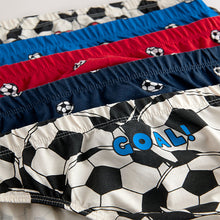 Load image into Gallery viewer, Red/Blue Football 100% Cotton Printed Briefs 5 Pack
