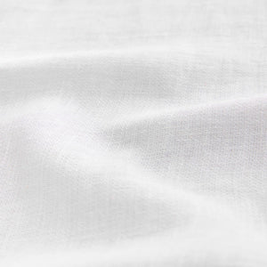 White Standard Collar Cotton Linen Blend Short Sleeve Shirt