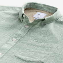 Load image into Gallery viewer, Green Standard Collar Cotton Linen Blend Short Sleeve Shirt
