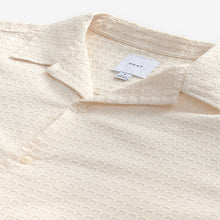 Load image into Gallery viewer, Ecru Short Sleeve Textured Waffle 100% Cotton Shirt
