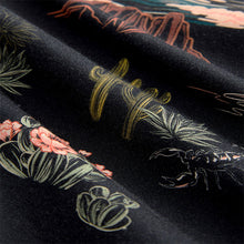 Load image into Gallery viewer, Black Western Style Printed Short Sleeve Shirt With Cuban Collar
