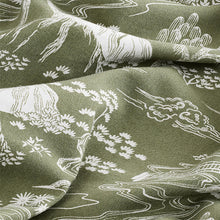 Load image into Gallery viewer, Green/White Western Style Printed Short Sleeve Shirt With Cuban Collar
