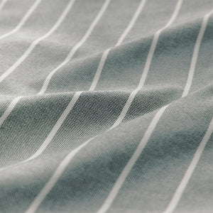 Green 100% Cotton Stripe Long Sleeve Oxford Shirt