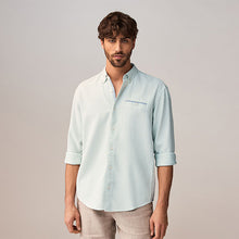 Load image into Gallery viewer, Green Textured Long Sleeve 100% Cotton Shirt
