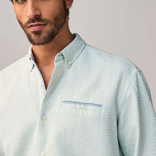 Load image into Gallery viewer, Green Textured Long Sleeve 100% Cotton Shirt
