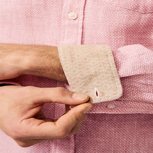 Load image into Gallery viewer, Pink Standard Collar Cotton Linen Blend Long Sleeve Shirt

