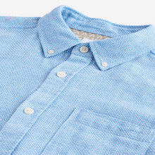 Load image into Gallery viewer, Light Blue Standard Collar Cotton Linen Blend Long Sleeve Shirt
