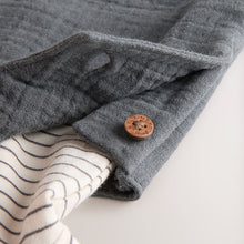 Load image into Gallery viewer, Charcoal Woven Dungaree and Bodysuit Set (0mths-18mth)
