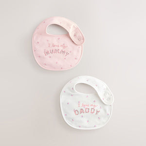 Mummy Daddy 2 Pack Family Baby Bibs