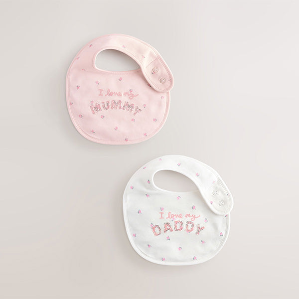 Mummy Daddy 2 Pack Family Baby Bibs